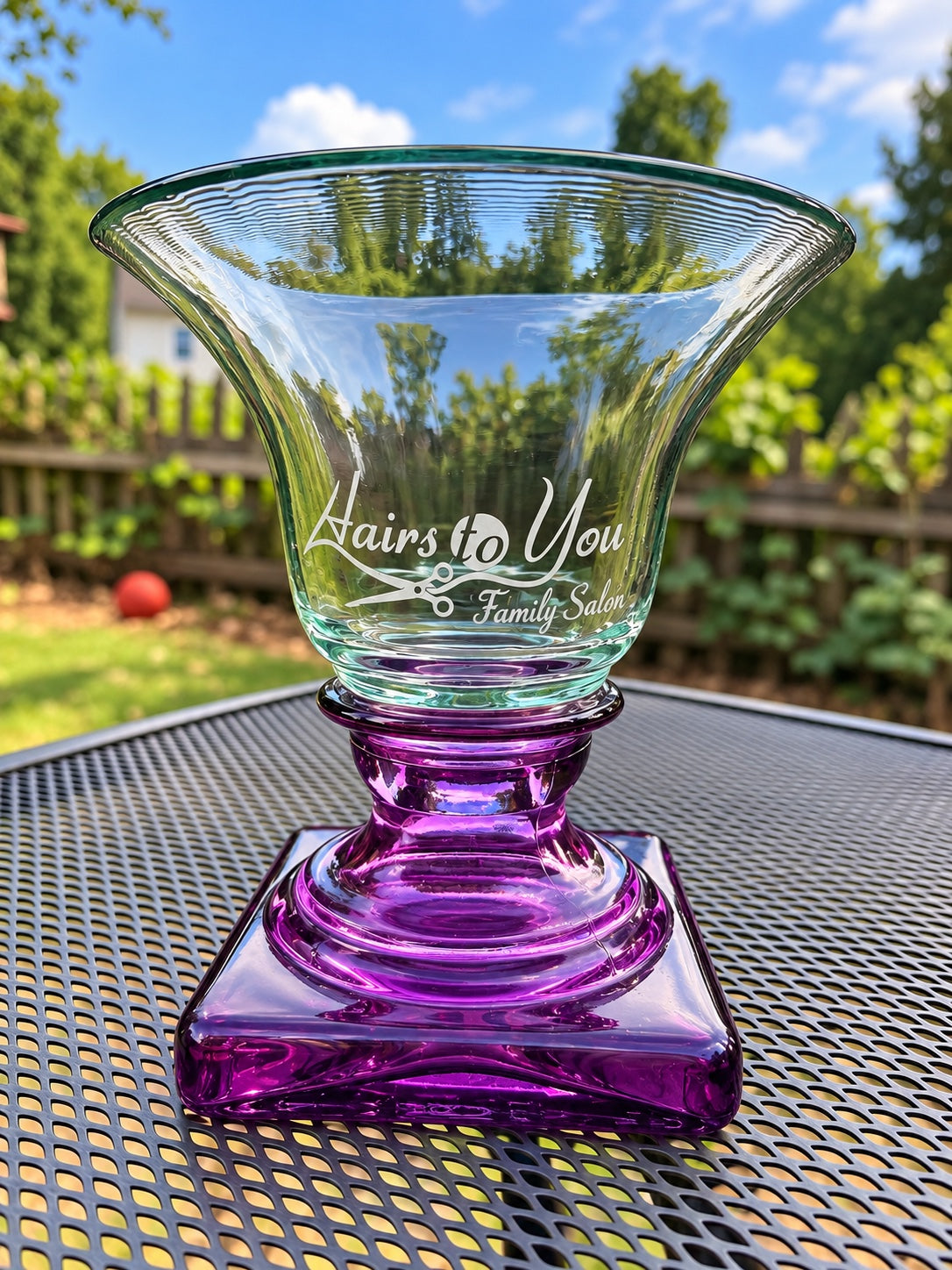 Custom etched vase example