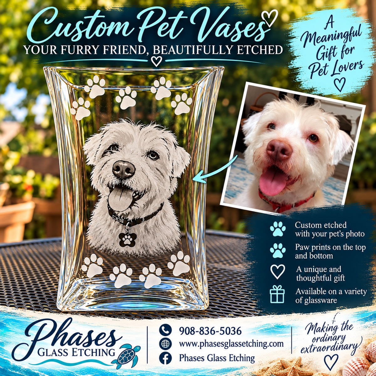 Custom glass etching by Phases Glass Etching