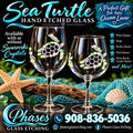Sea Turtle hand-etched glassware by Phases Glass Etching