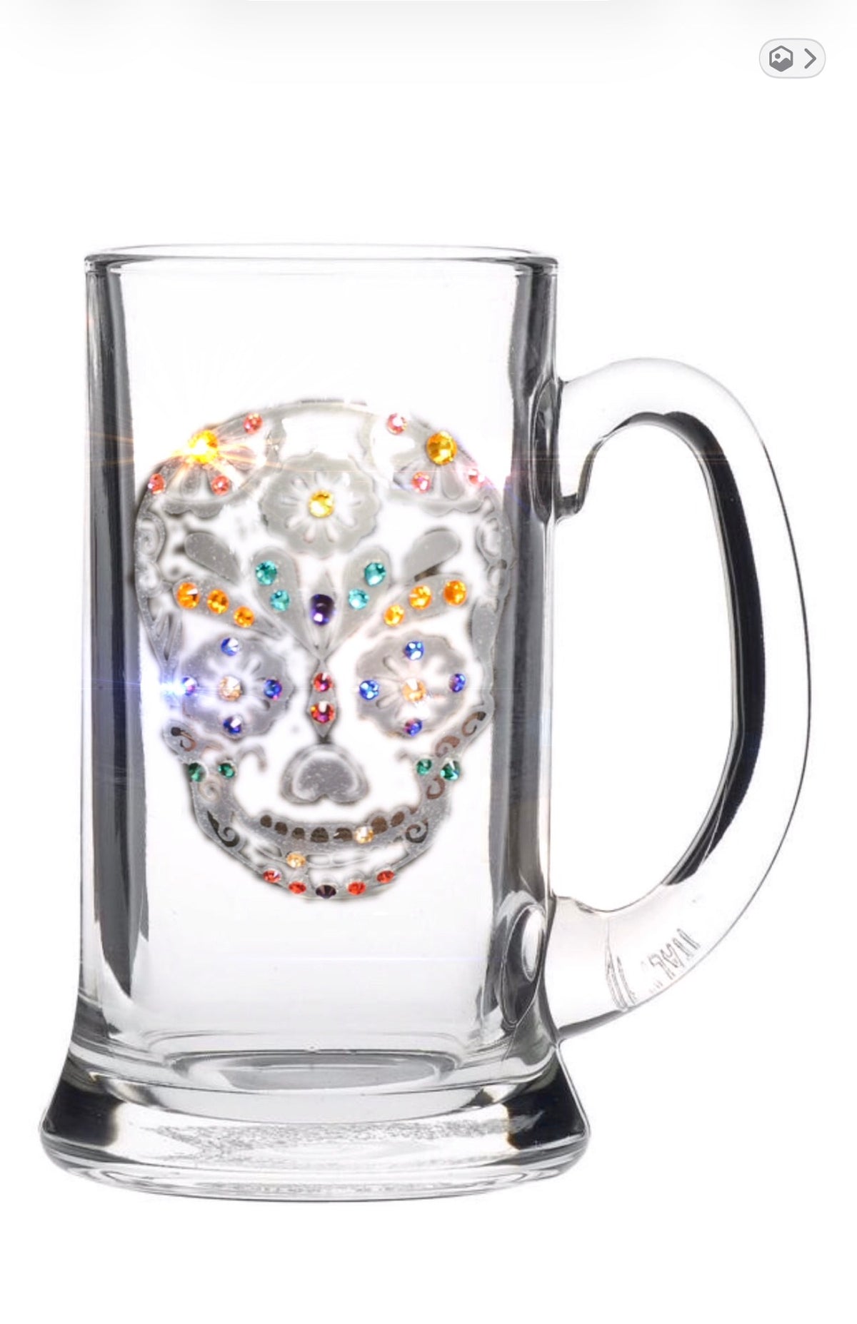 Sugar Skull glass mug with Swarovski crystals