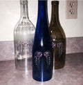Custom Etched Wine Bottle Candle Holder "In Memory Of"