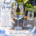 Angel Wings hand-etched glassware memorial design