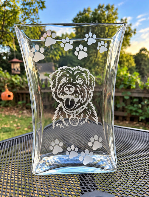 Custom etched glass example
