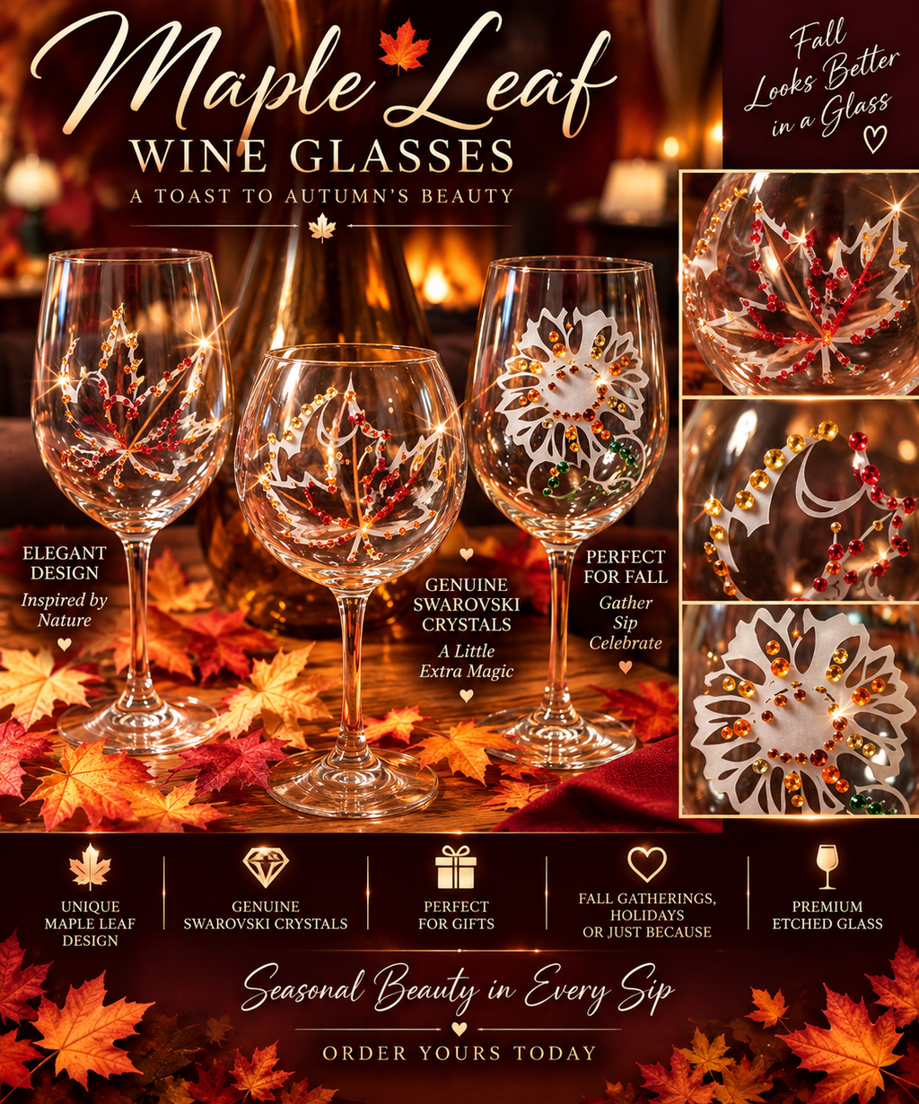 Maple Leaf hand-etched glassware autumn collection